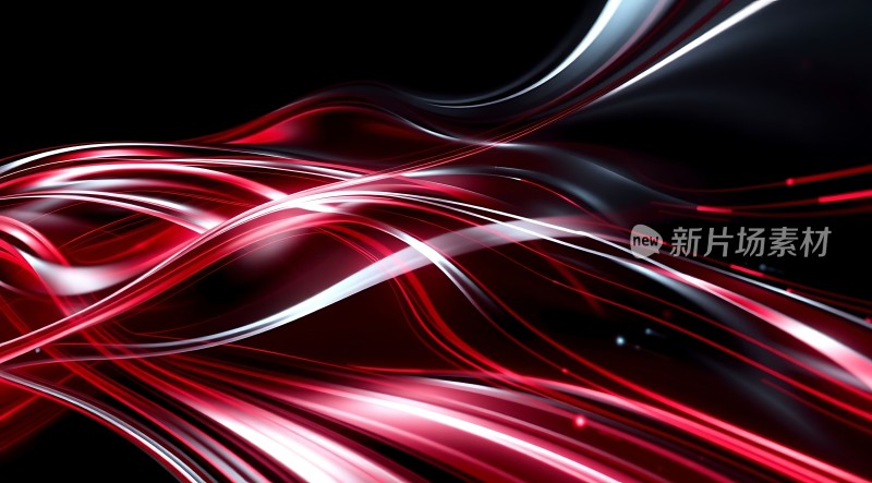 红色光束交织的艺术画面