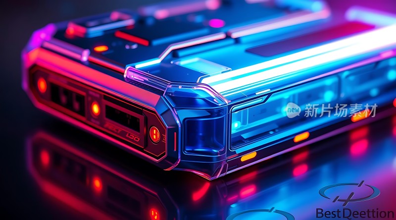 科技感十足的电子设备带有炫目的灯光效果