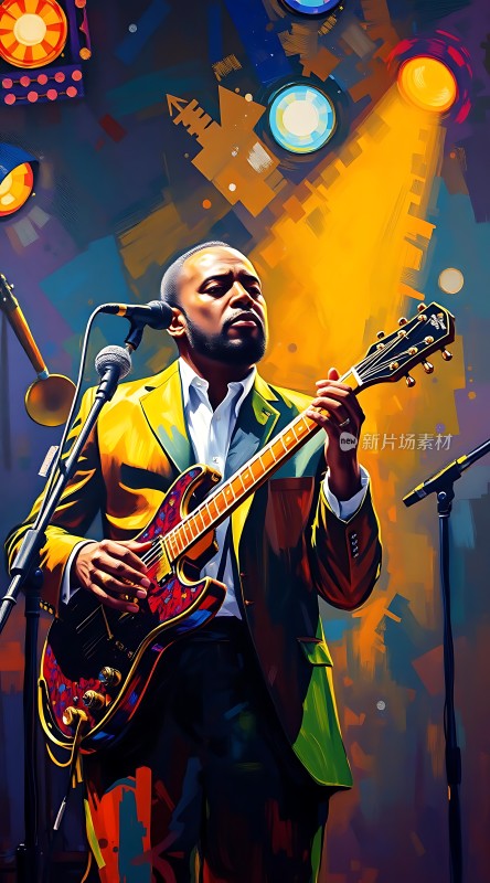 舞台上的吉他手