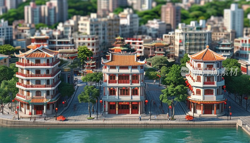 汕头小公园晚霞全景