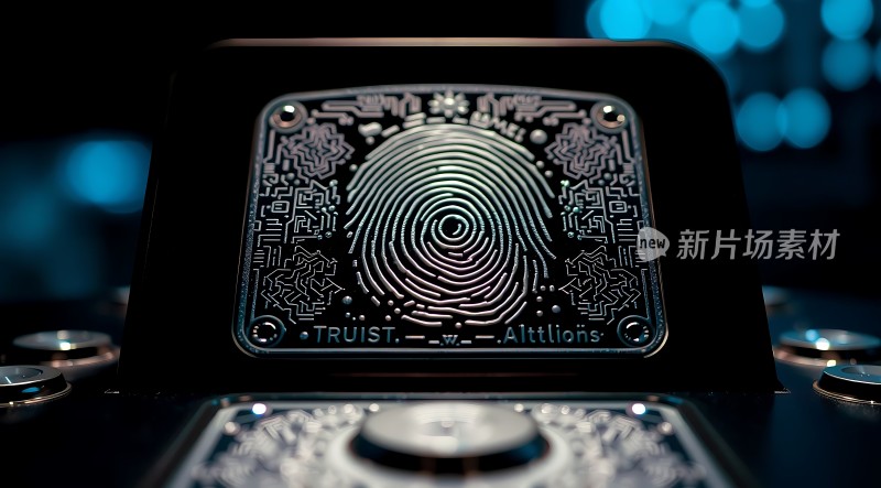 新片场素材科技感指纹识别设备