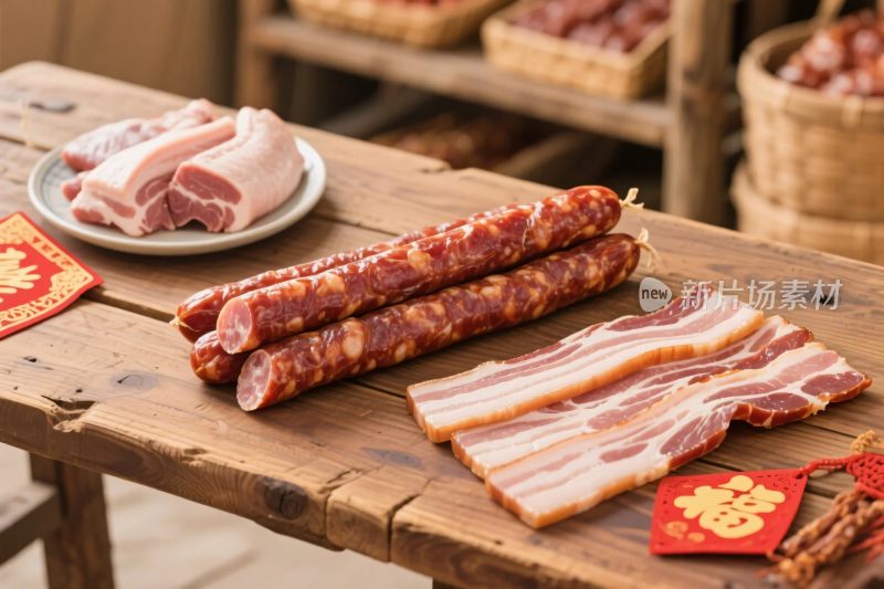 传统肉类食材展示