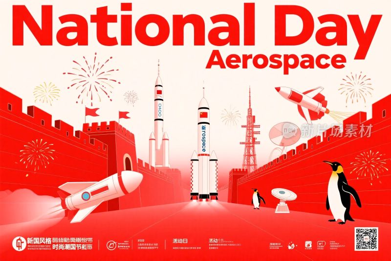 国庆航天主题插画