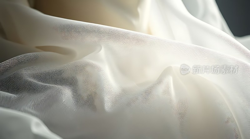 白色轻纱飘动展现优雅与柔美