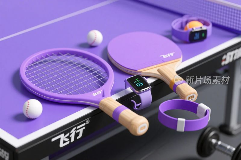 紫色乒乓球运动装备