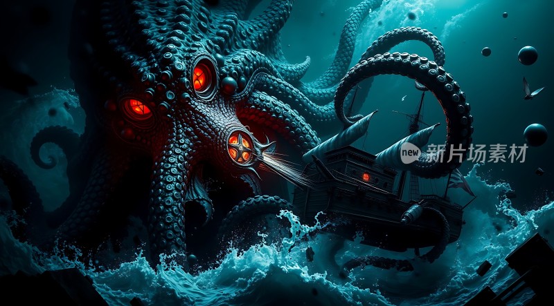 深海巨怪与沉船