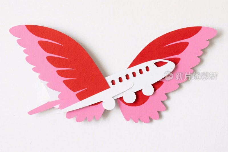纸艺飞机形蝴蝶剪纸