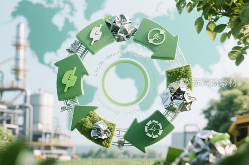 绿色循环环保插画