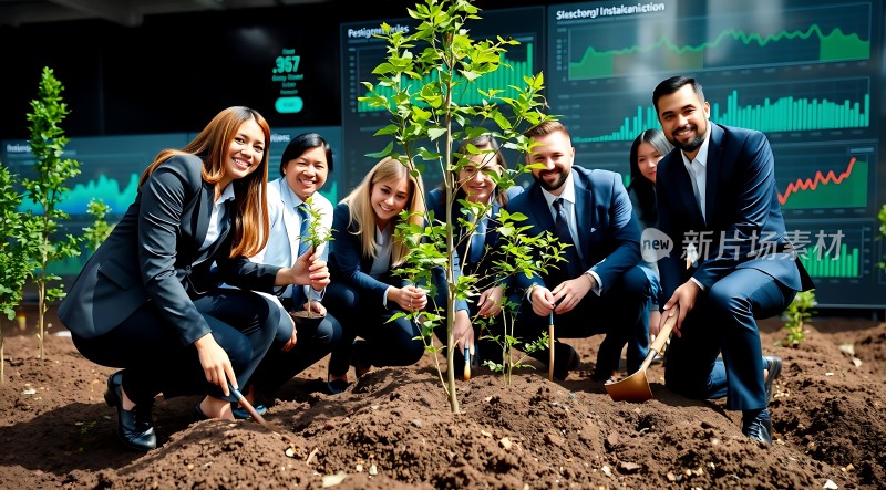 团队协作种树共创绿色未来