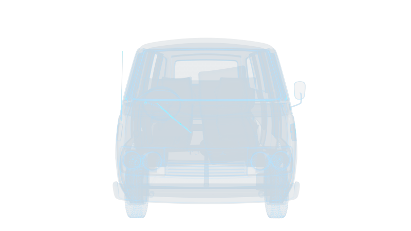 报废面包车 科幻透明网格线框小货车汽车