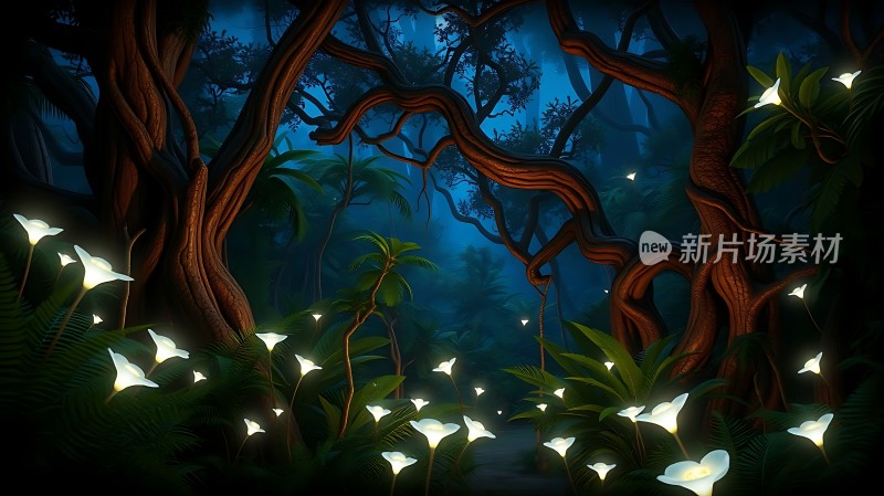 神秘森林夜光花