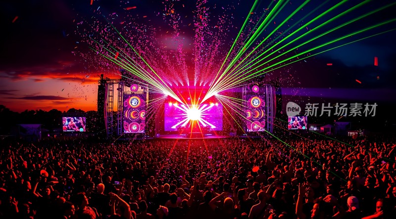 舞台灯光秀观众狂欢夜