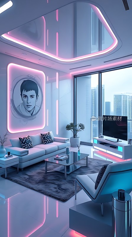 未来主义客厅设计科技感十足