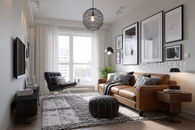 现代简约风客厅室内场景
