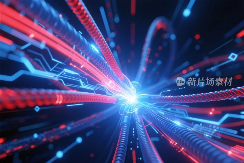 科技光线数字插画