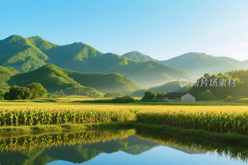 乡村山水田园风景