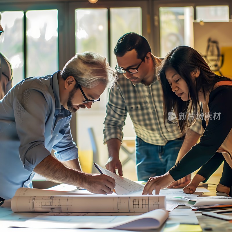 团队协作共同探讨设计方案