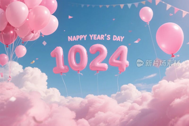 新年气球插画