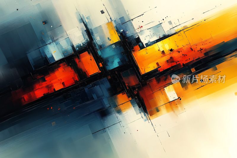 抽象多彩几何线条背景图