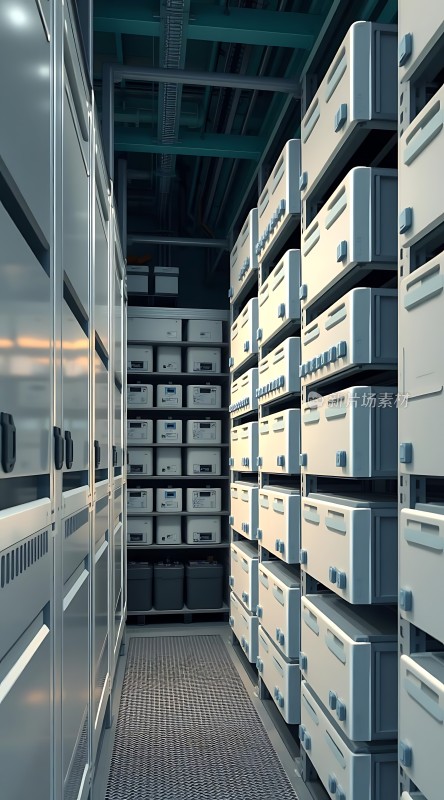 数据中心内部整齐排列的服务器机柜