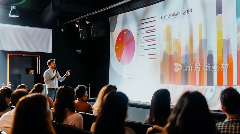 新片场素材纽约创业论坛演讲现场
