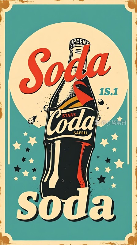 复古汽水广告海报