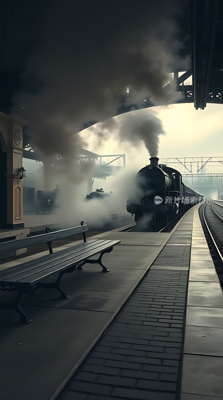 蒸汽火车驶入站台