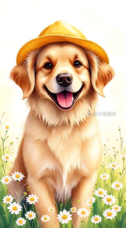 阳光下的微笑小狗