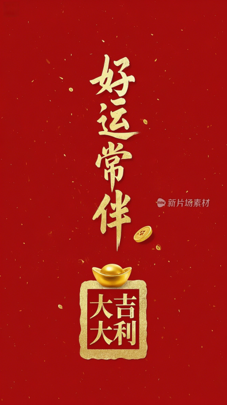好运常在大吉大利发财壁纸国风国潮壁纸