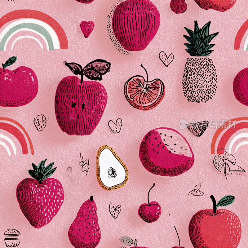 水果插画图案背景