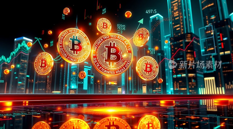 数字货币时代比特币闪耀都市夜空