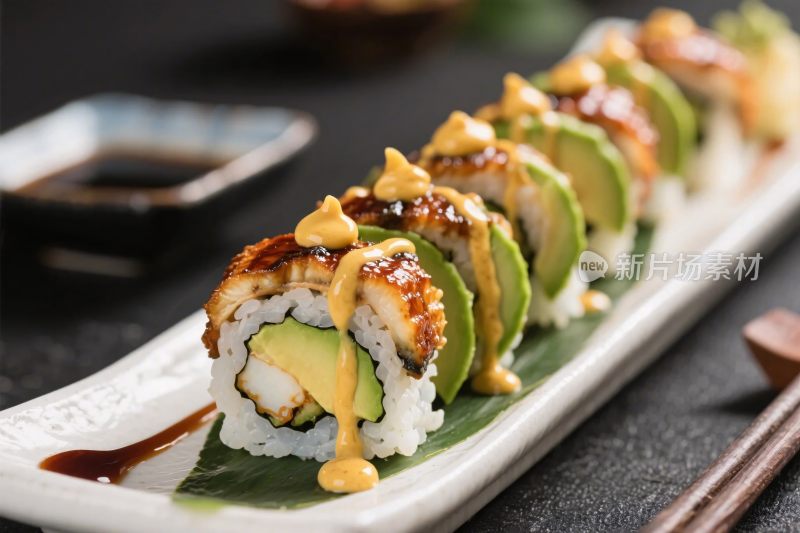 寿司美食摆盘图