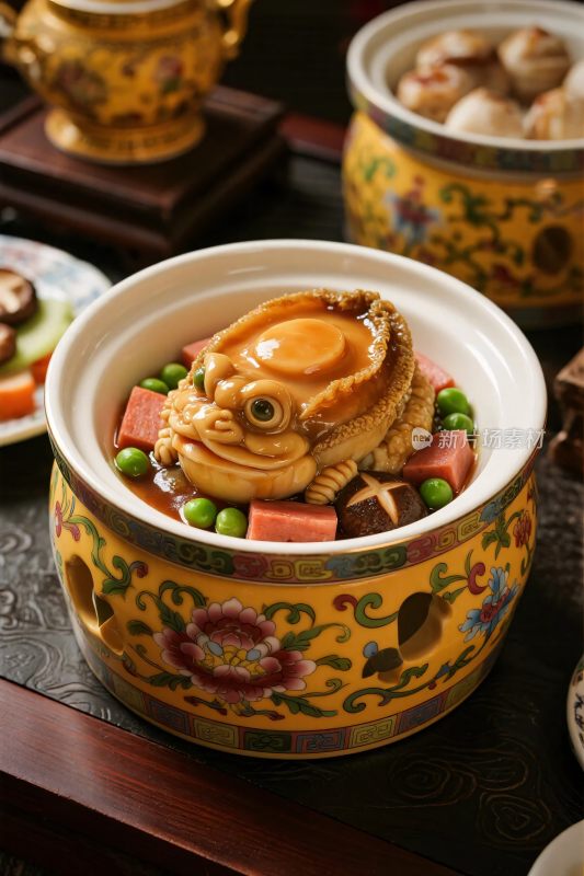 中式美食瓷碗呈现