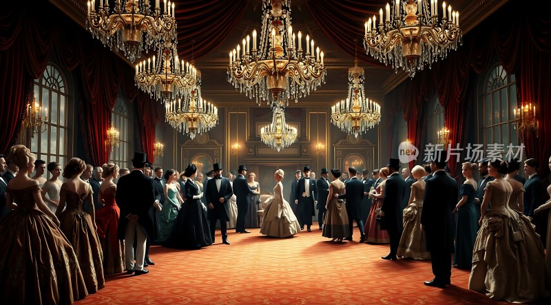 华丽舞会上的优雅社交