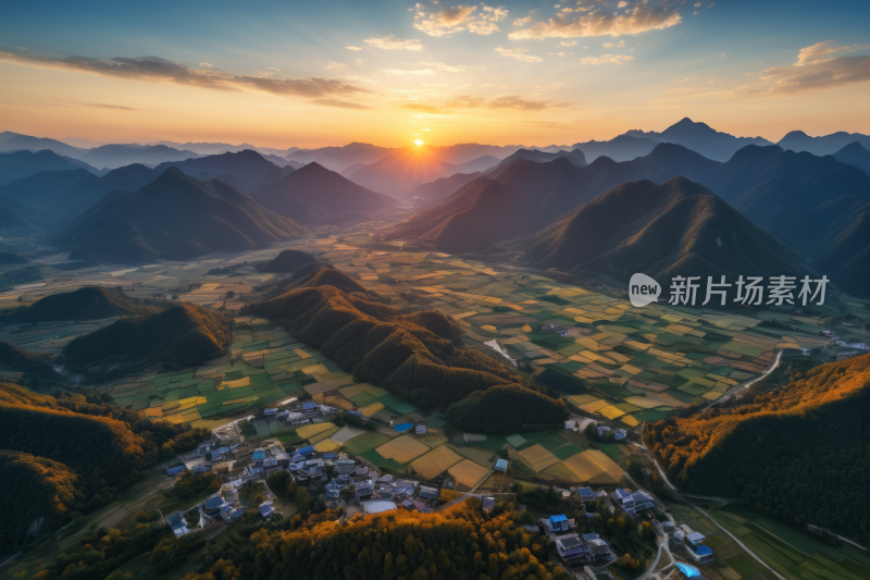 远处有山野远处有日落高清图片