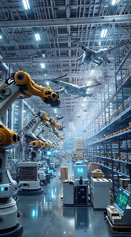 未来工厂智能机器人与高效生产线