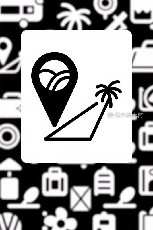 旅行景点图标插画