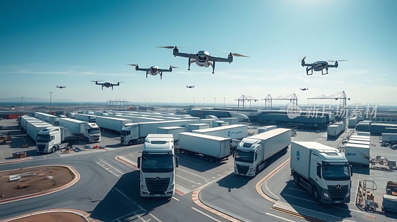 未来物流无人机与卡车协同作业