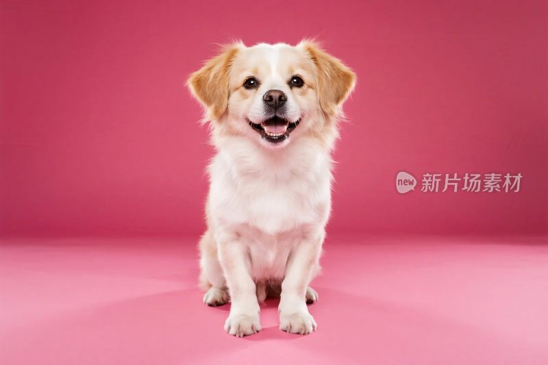 粉色背景小狗写真