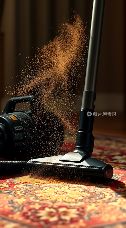 吸尘器清洁地毯灰尘飞扬