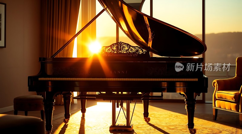 阳光下的钢琴