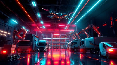 未来物流中心智能仓储与无人机配送