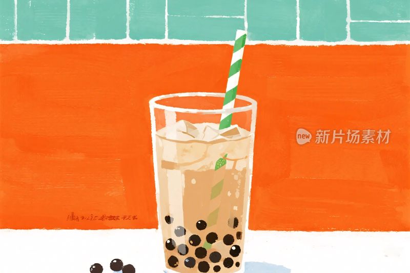 珍珠奶茶插画