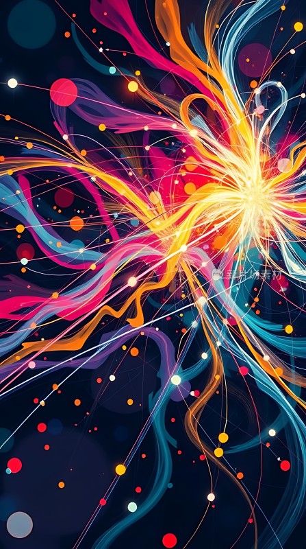 五彩斑斓的光芒绽放