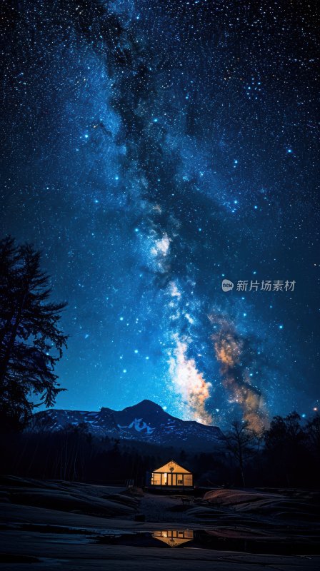 流星划过星空湖畔璀璨星河夜空背景壁纸