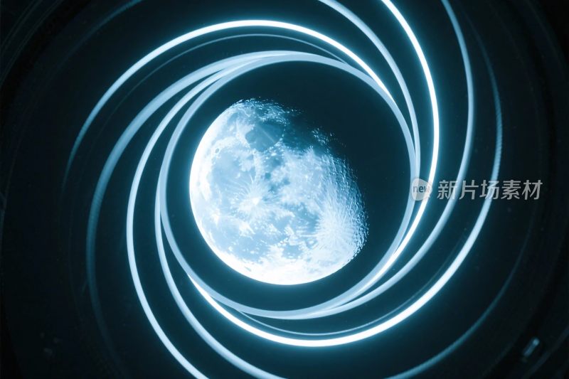 月亮旋涡艺术插画