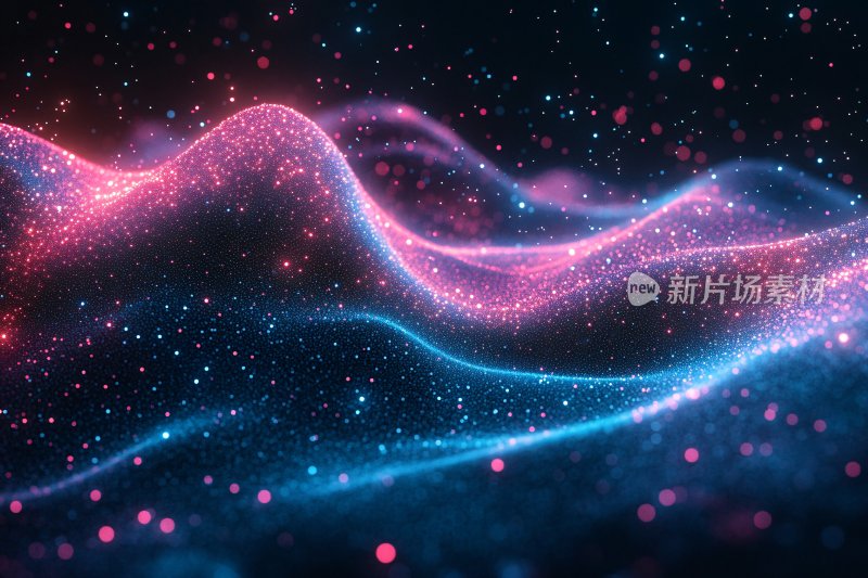 梦幻炫彩的流动光带背景