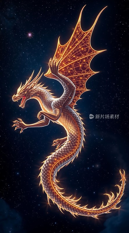 金色龙腾空而起