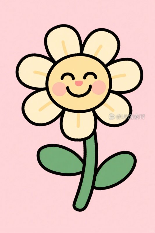 可爱笑脸花朵插画
