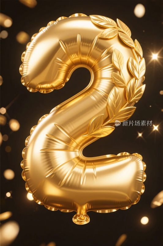 金色数字气球装饰